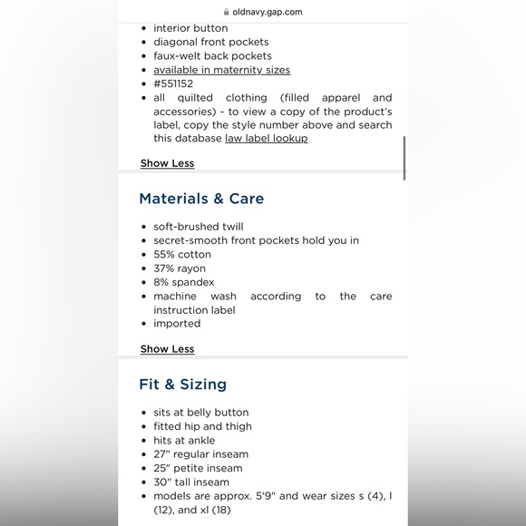 Old Navy Women’s Black Pixie Pants Size 18 - Picture 10 of 11